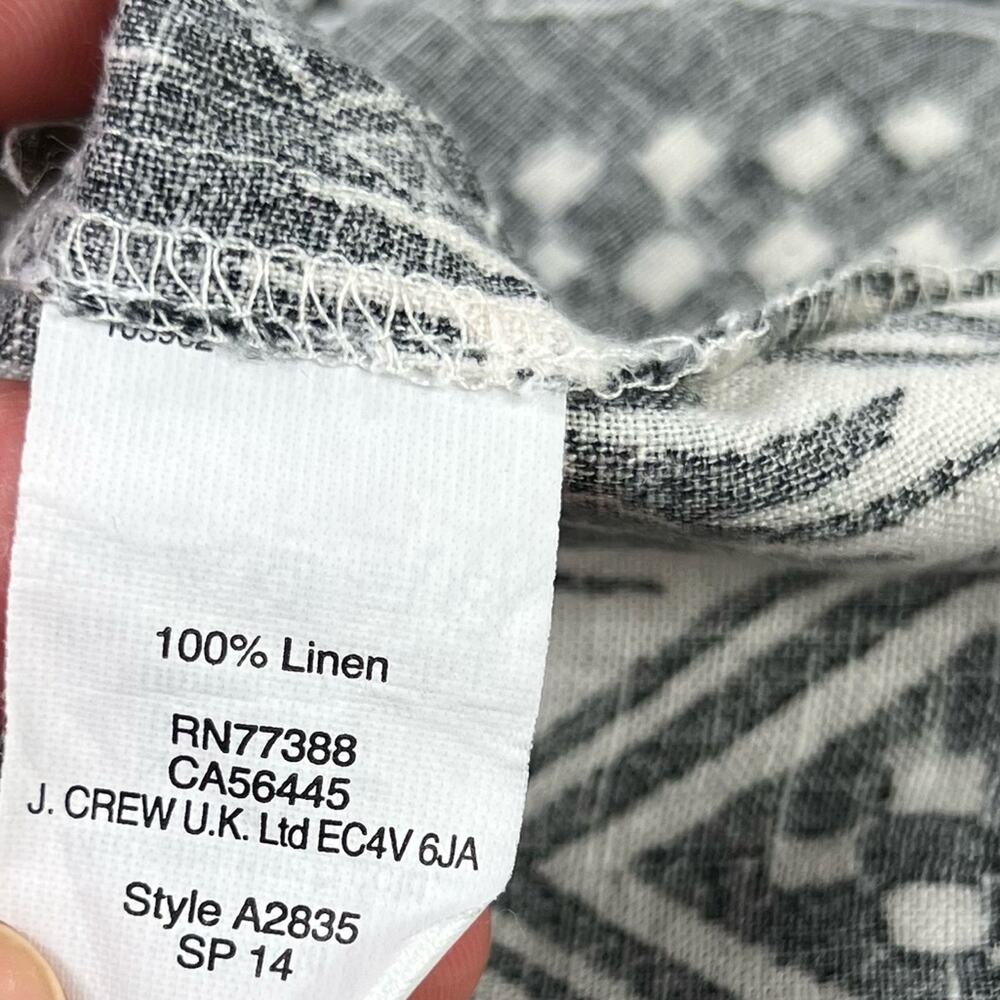 J.Crew 100% Linen Boy Shirt in Diamond Ikat Size 00 - Picture 5 of 5